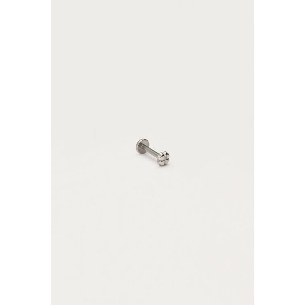 Earstud piercing 1pc clover mini MJ12677 Zilver