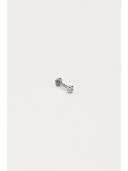 Earstud piercing 1pc clover mini MJ12677 Zilver