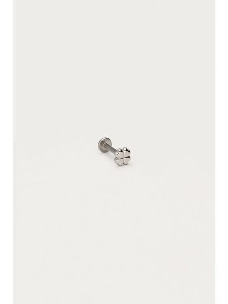 Earstud piercing 1pc clover big MJ12676 Zilver