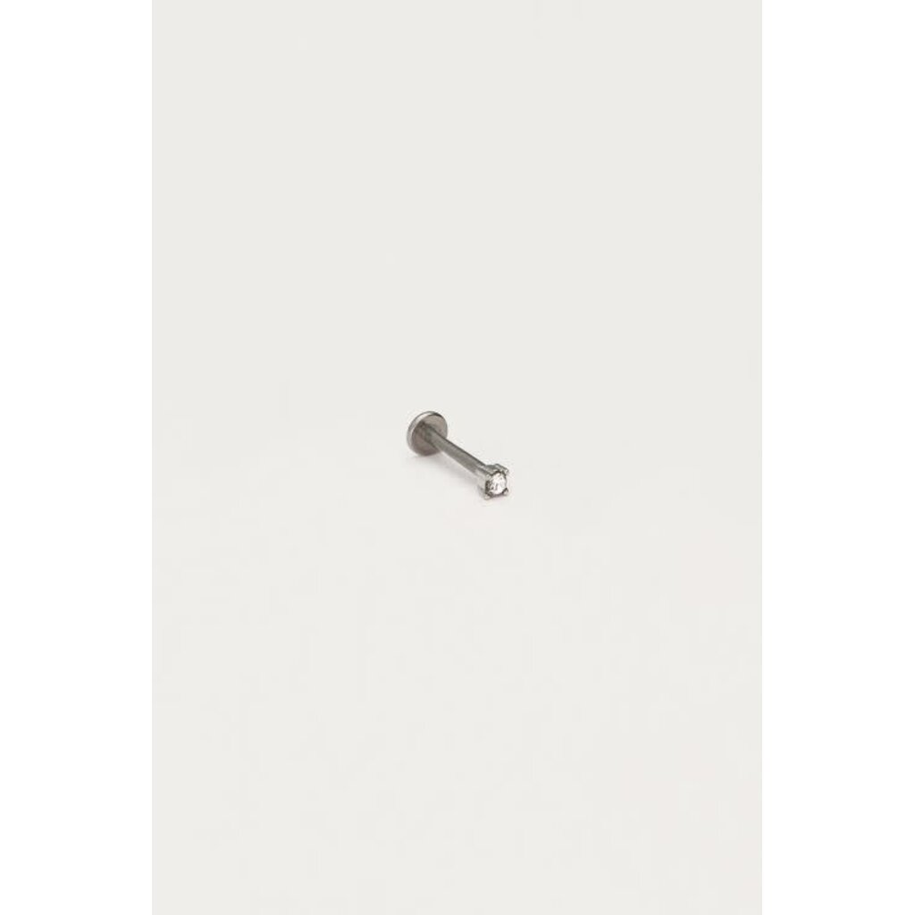 Earstud piercing 1pc 1 strass MJ12675 Zilver
