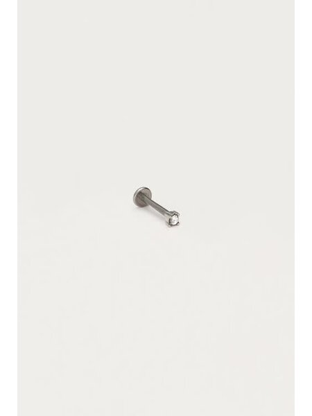 Earstud piercing 1pc 1 strass MJ12675 Zilver