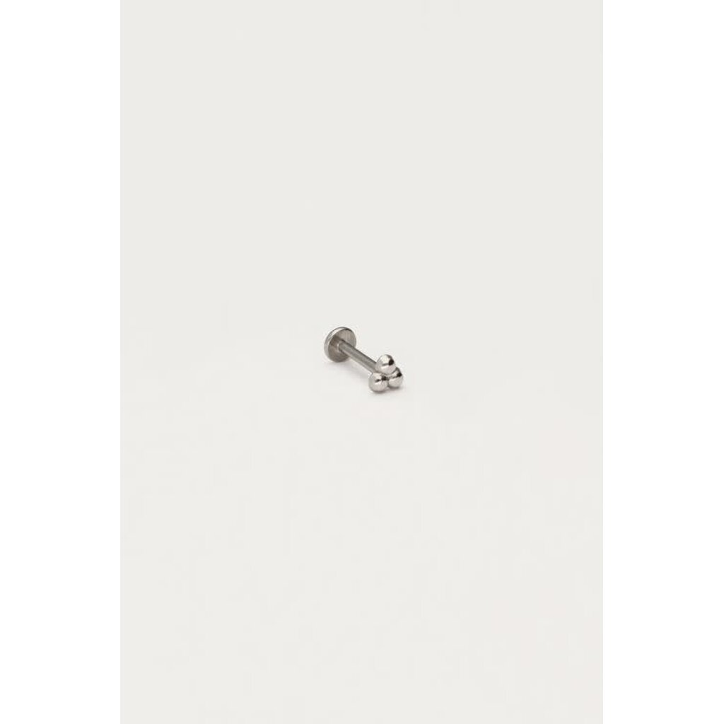 Earstud piercing 1pc 3 dots MJ12673 Zilver