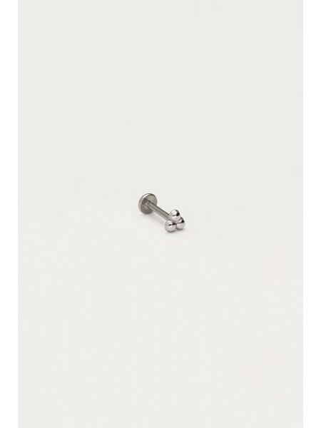 Earstud piercing 1pc 3 dots MJ12673 Zilver