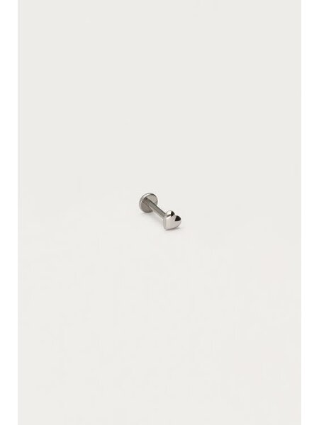Earstud piercing 1pc heart MJ12672 Zilver