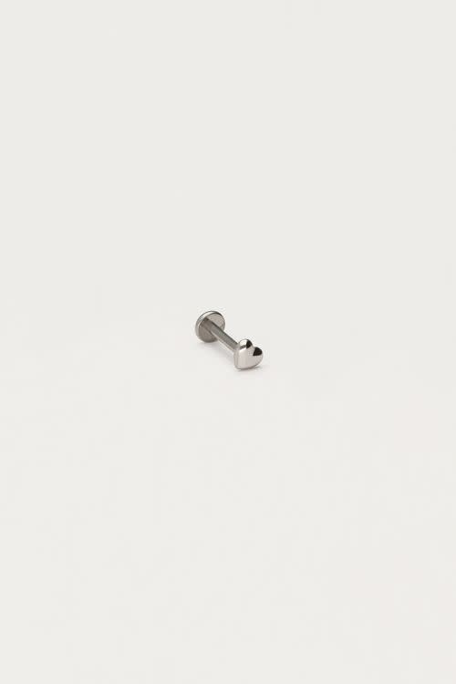 Earstud piercing 1pc heart MJ12672 Silver