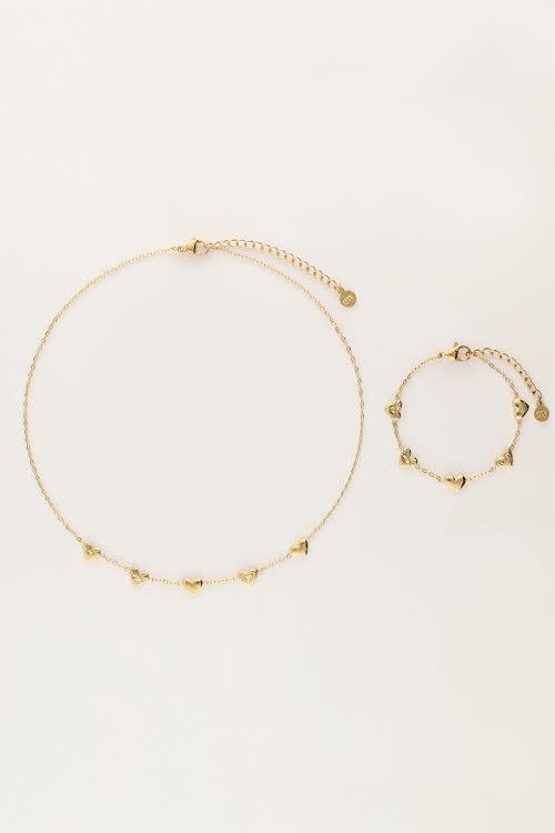 Mini me set bracelet necklace CC MJ12671 Gold