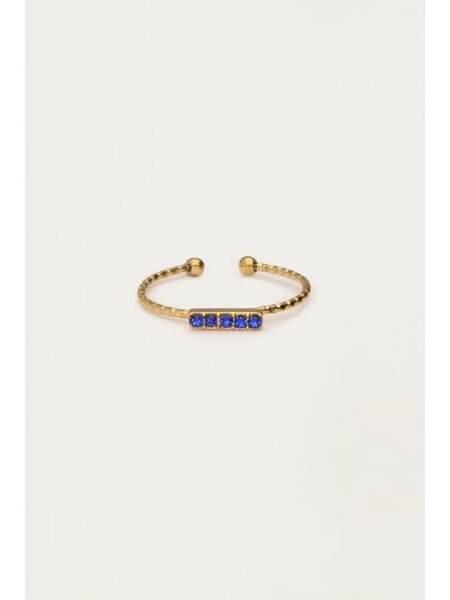 Ring fine blue strass MJ12993 Goud