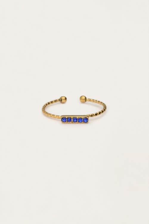 Ring fine blue strass MJ12993 Gold