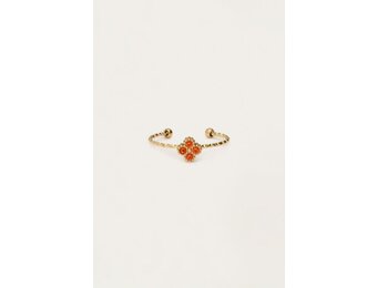 Ring fine clover strass orange MJ12986 Gold