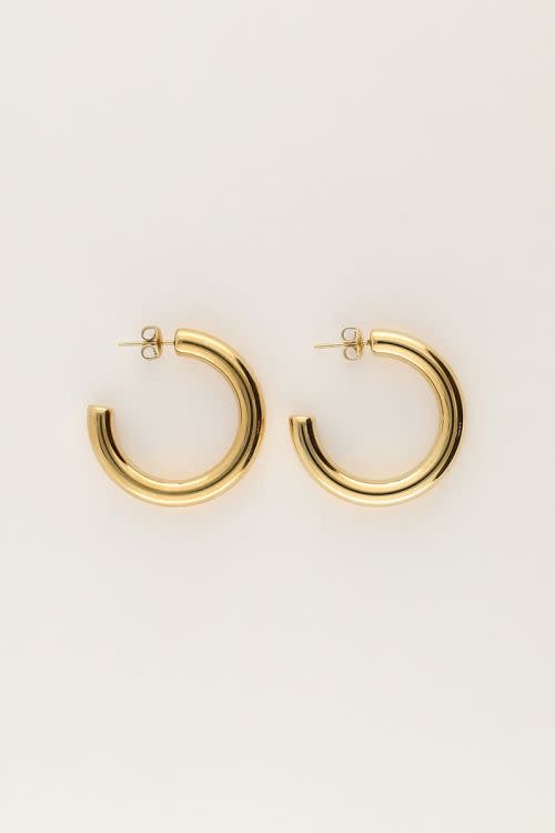 Earring hoops small basic MJ12770 Gold