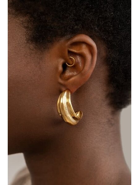 Oorbellen hoops oval triple MJ12787 Goud