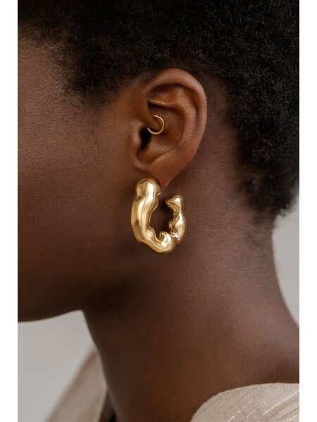 Oorbellen hoops organic MJ12771 Goud