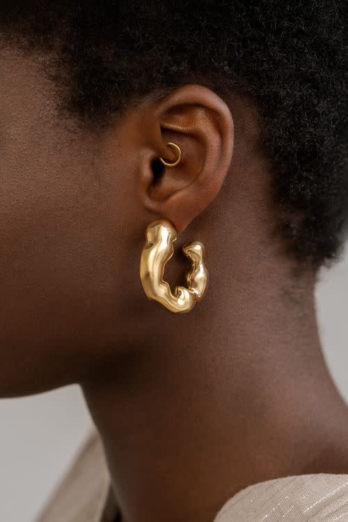 Earring hoops organic MJ12771 Gold