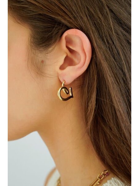 Earring pretzel heart MJ13175 Gold