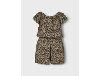 NMFVINAYA SS  PLAYSUIT 13218322 Black LEOPARD AOP