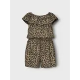 NMFVINAYA SS  PLAYSUIT 13218322 Black LEOPARD AOP