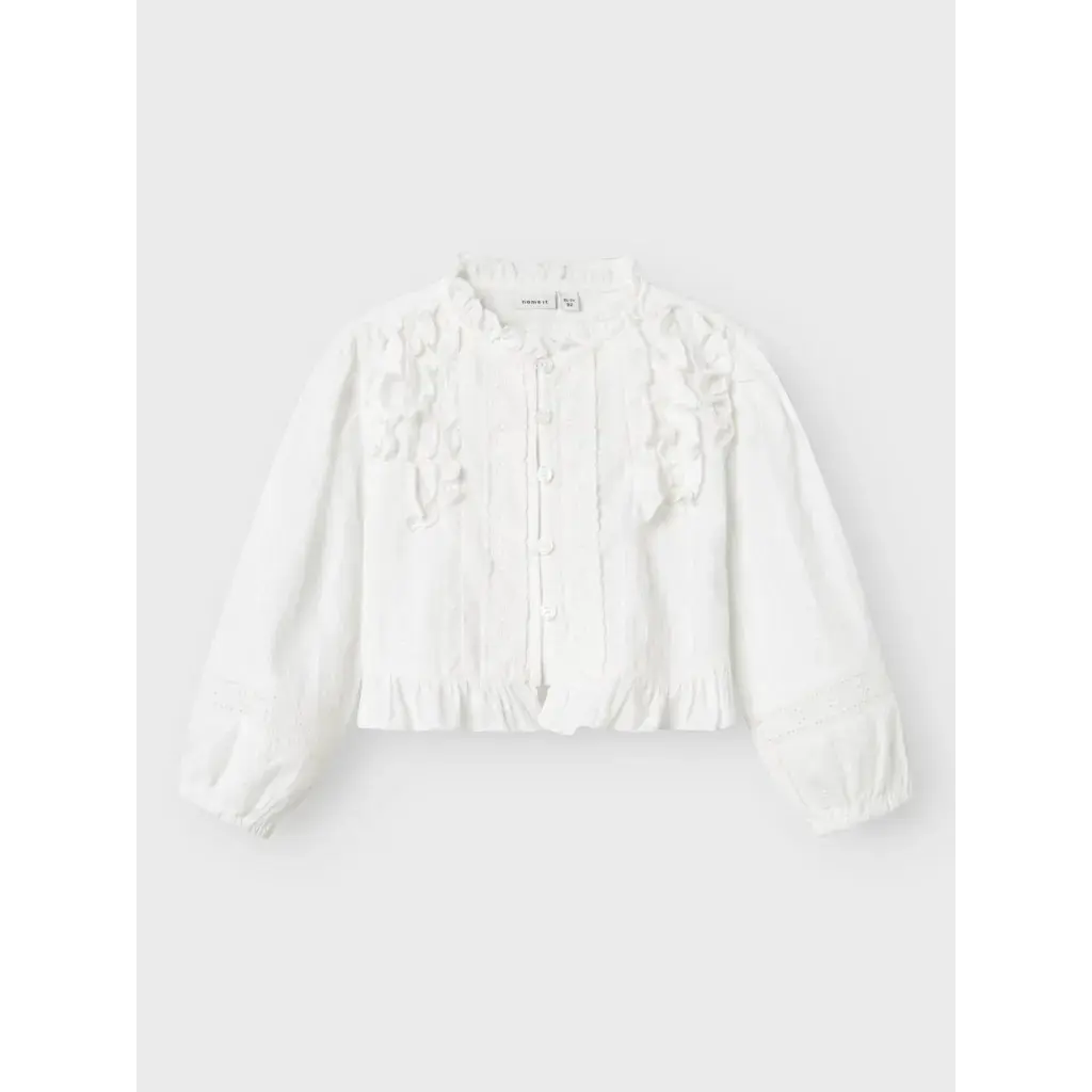 NMFHELLIA LS SHIRT 13242281 Bright White