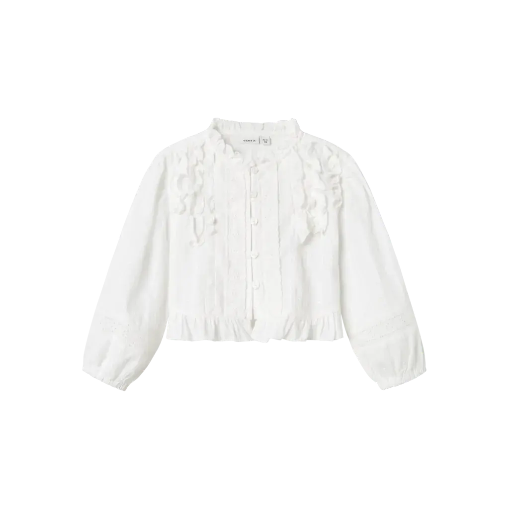 NMFHELLIA LS SHIRT 13242281 Bright White