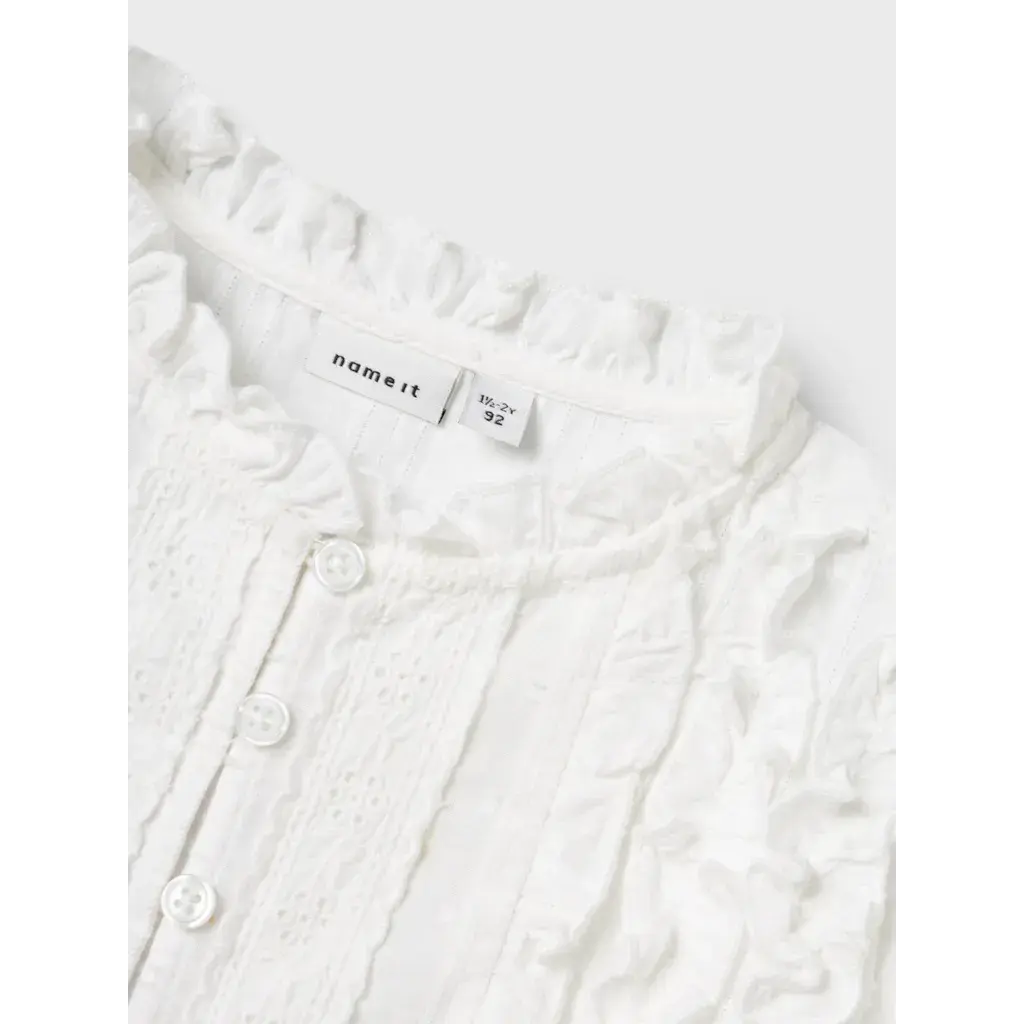 NMFHELLIA LS SHIRT 13242281 Bright White