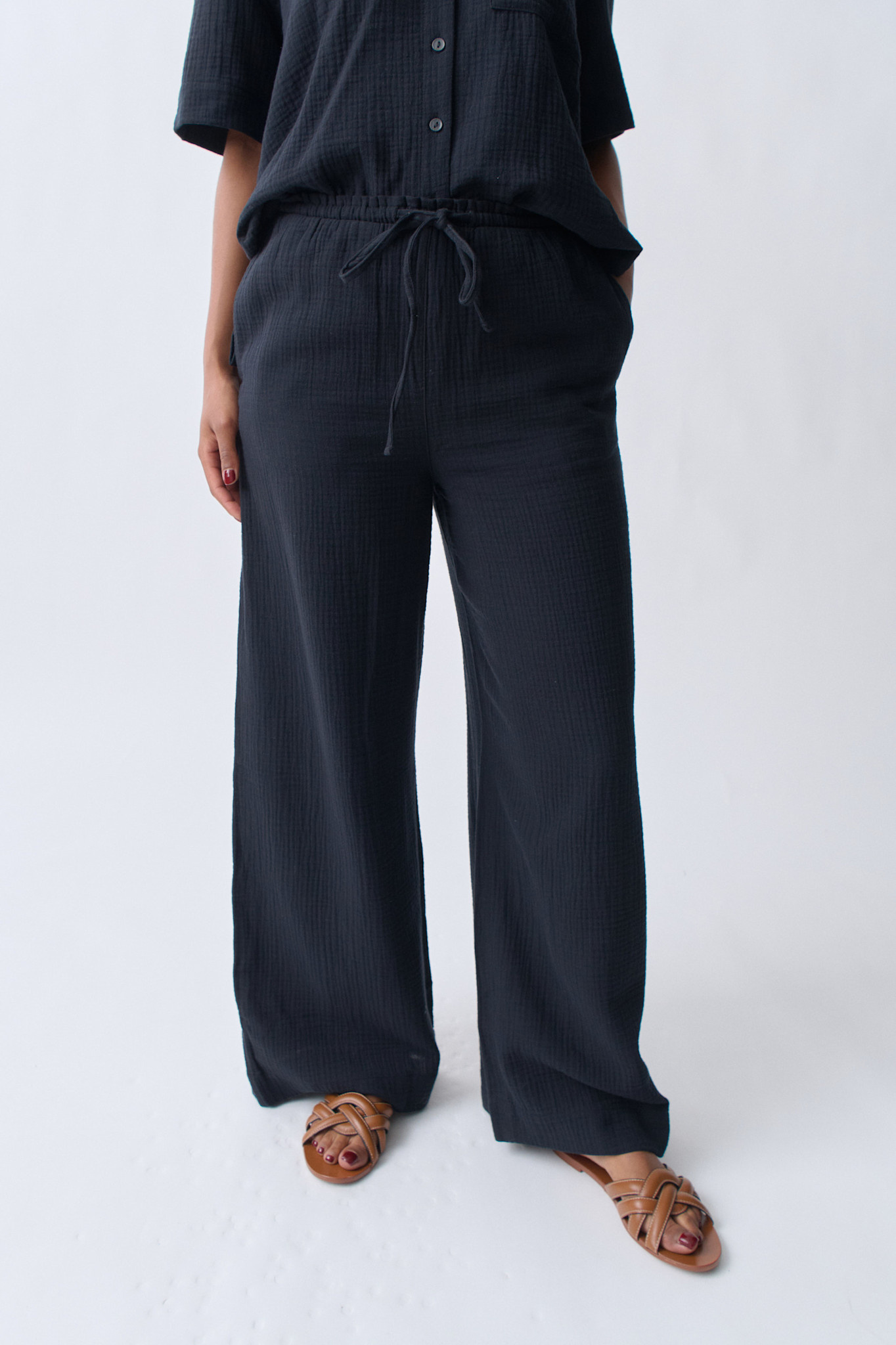 Gauze trousers 22655 Black (9000)