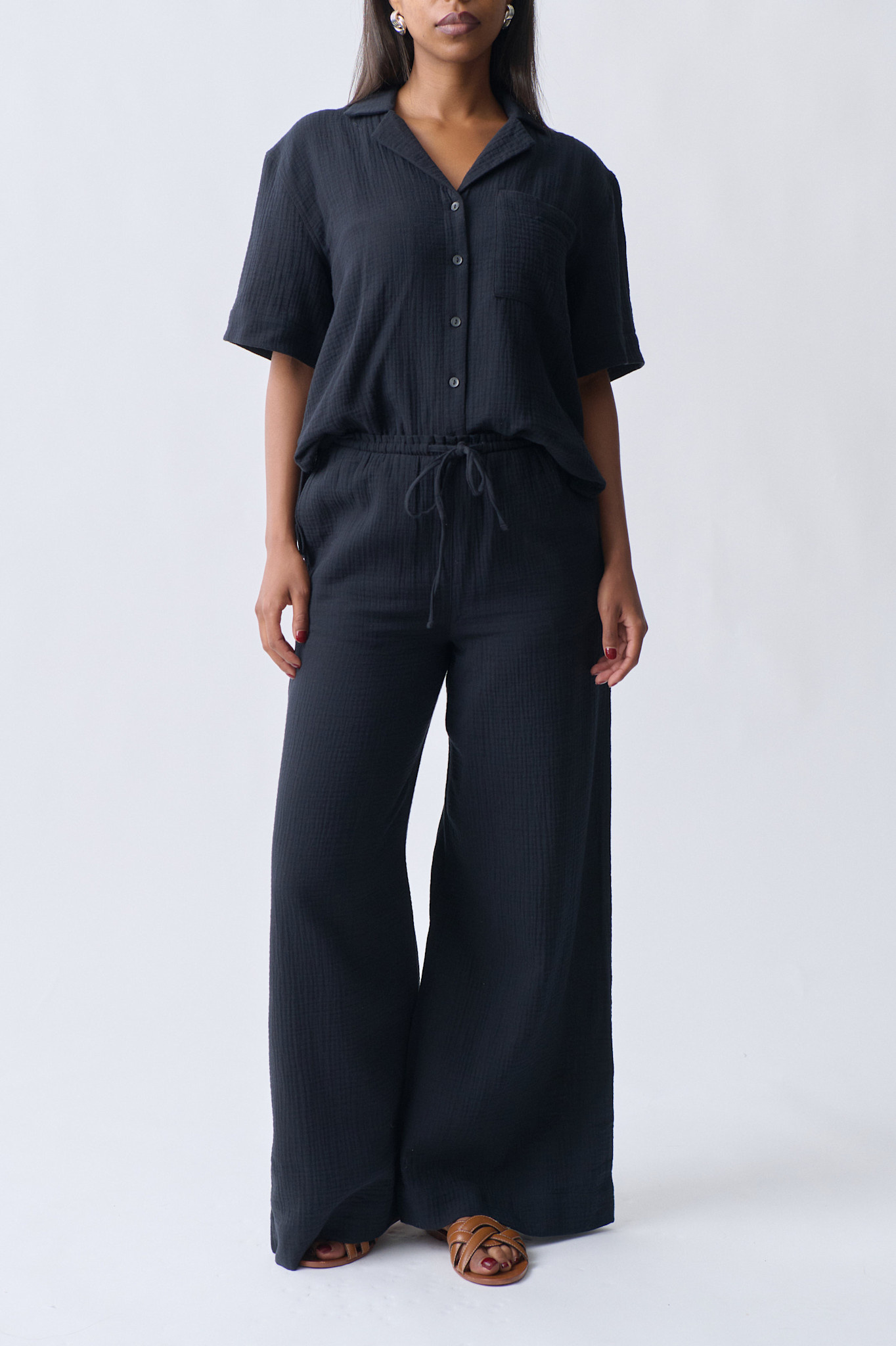 Gauze trousers 22655 Black (9000)