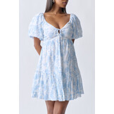 Puff sleeve dress 24864 Blue flower (5135)