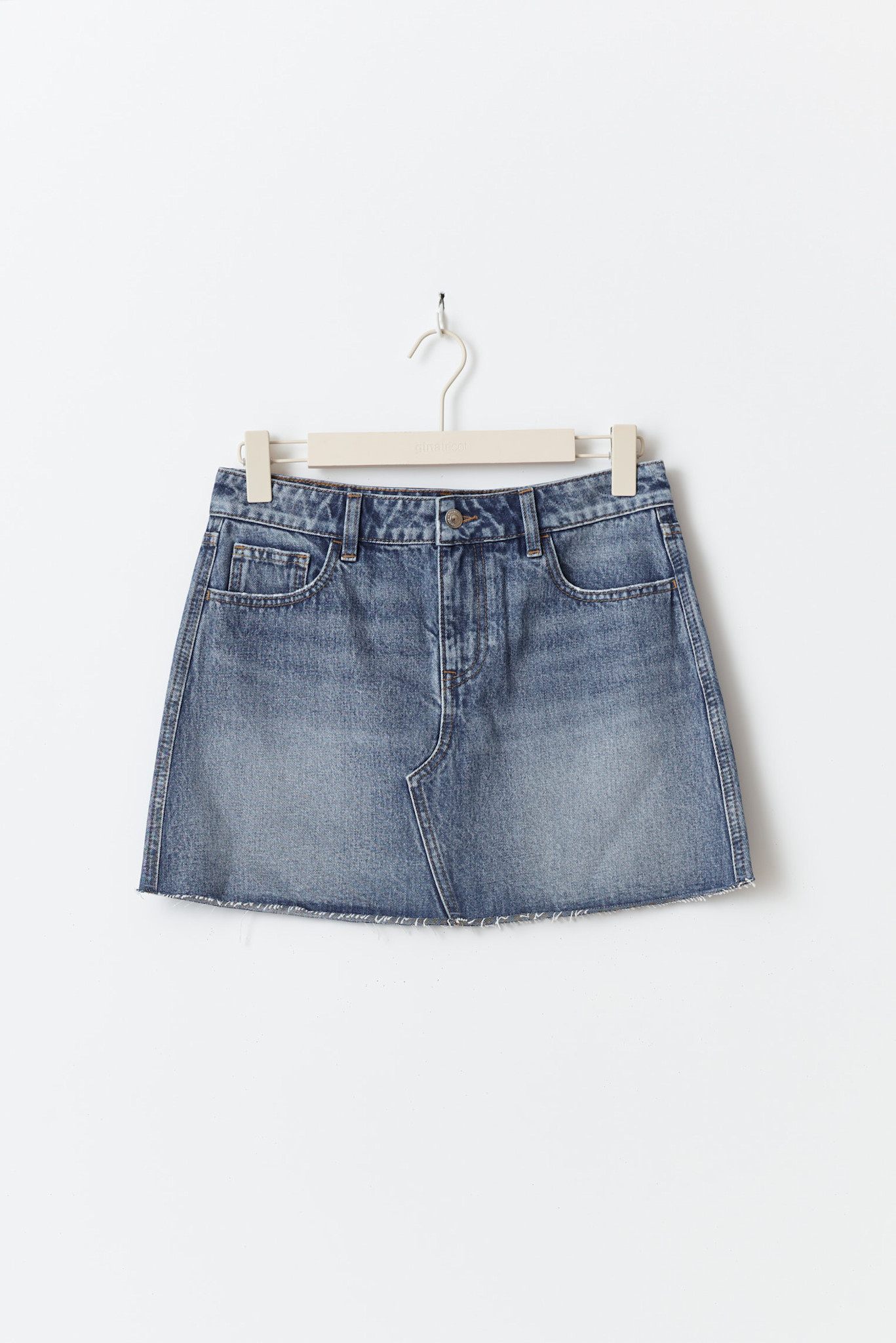 Short denim skirt 24568 Mid blue