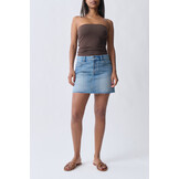 Short denim skirt 24568 Mid blue