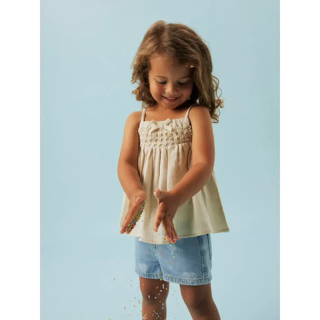 NMFJATTI STRAP TOP 13242275 Bleached Sand