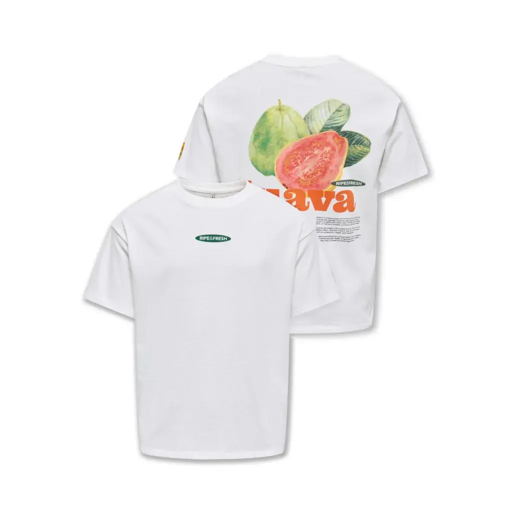 KOGPHOEBE S/S LOOSE FRESH TOP BOX JRS 15351588 Cloud Dancer Guava