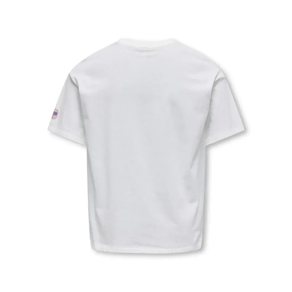 KOGPHOEBE S/S LOOSE FRESH TOP BOX JRS 15351588 Cloud Dancer Pomegranate