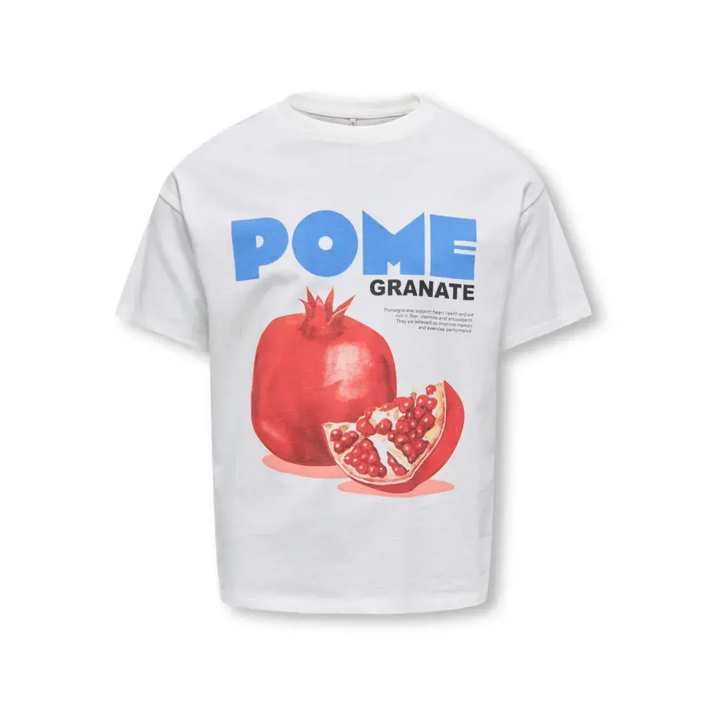 KOGPHOEBE S/S LOOSE FRESH TOP BOX JRS 15351588 Cloud Dancer Pomegranate