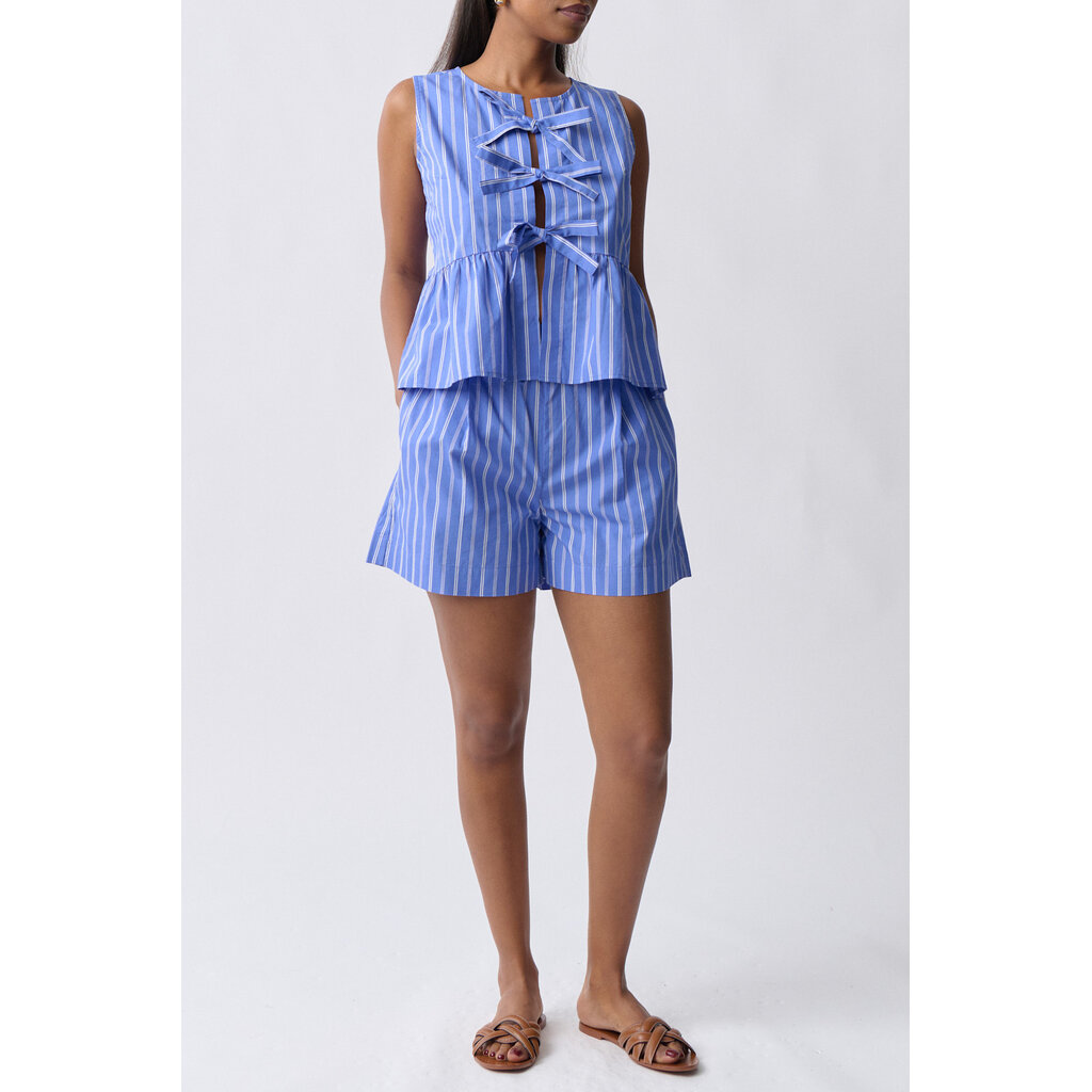 Gina Tricot Poplin shorts 22326 Blue/stripe