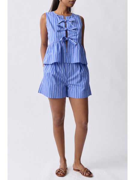 Gina Tricot Poplin shorts 22326 Blue/stripe