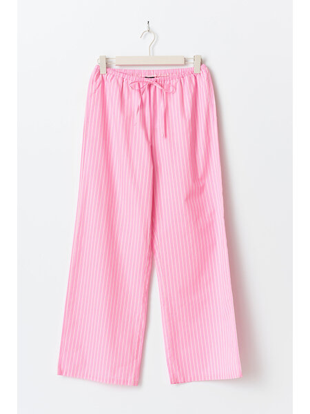 Gina Tricot Cotton poplin trousers 22719 Pink stripe