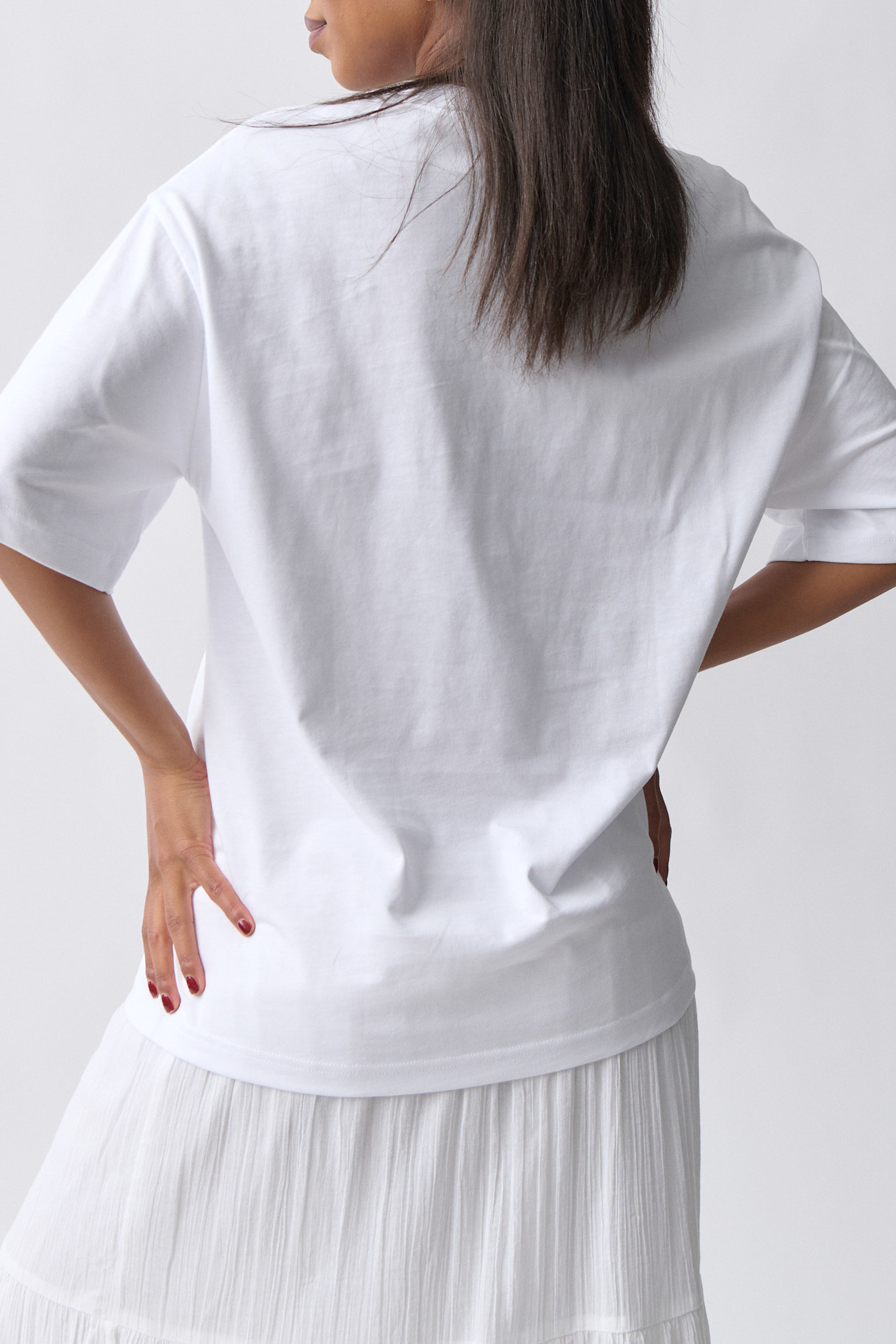 Oversized print tee 23980 Offwhite/blue