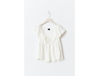Front tie frill top 24764 Offwhite
