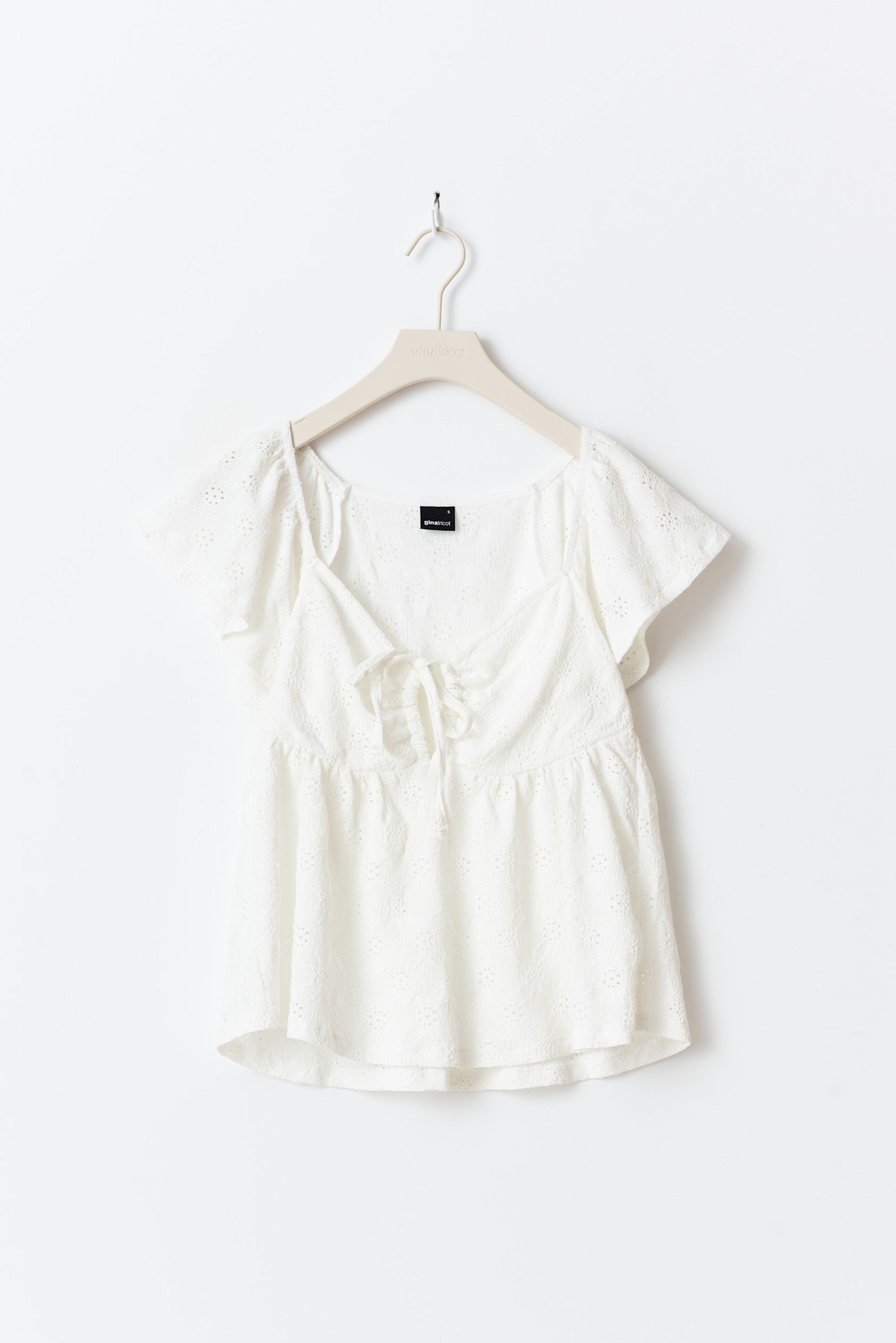 Front tie frill top 24764 Offwhite