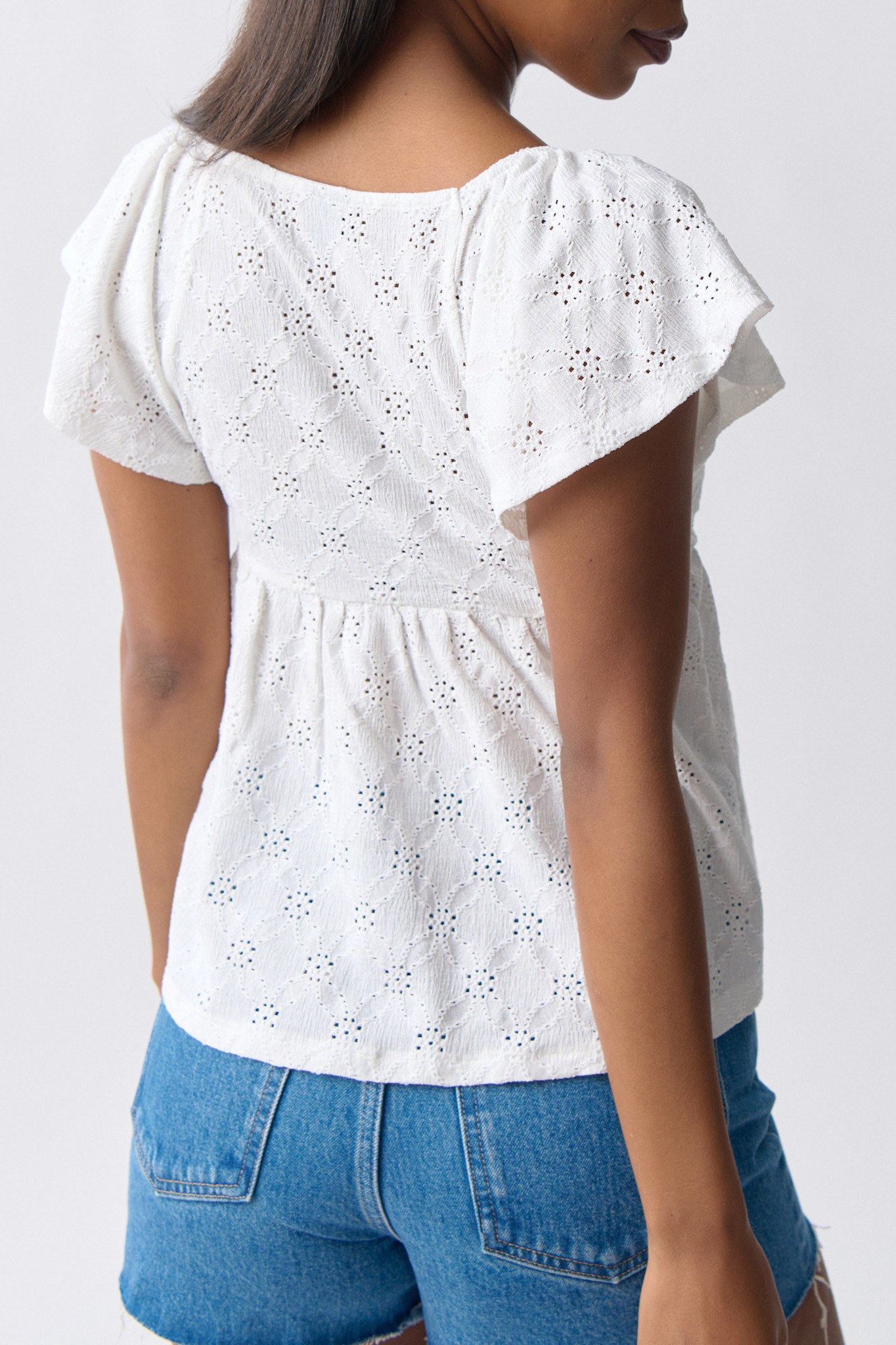 Front tie frill top 24764 Offwhite