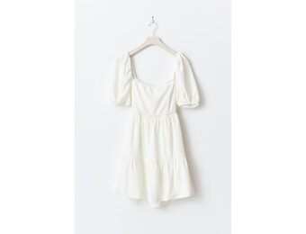 Tie back mini dress 24973 Offwhite