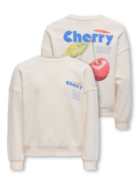 KIDS ONLY KOGPHILEA LIFE L/S OVZFRUIT ONECK UB SWT 15351700 Tofu Cherry