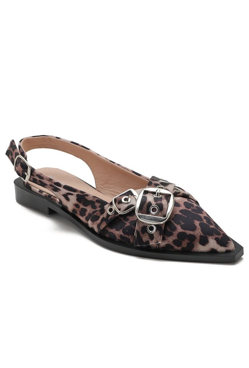 Buckle slingbacks - leopard