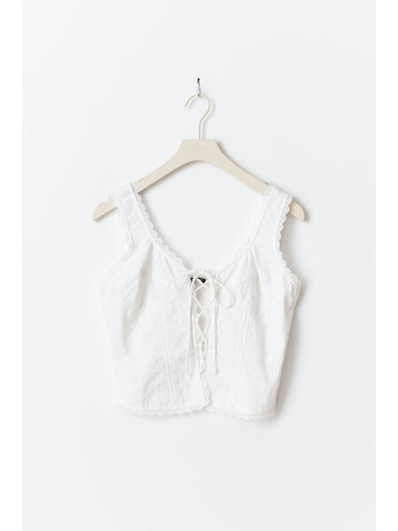 Gina Tricot Broderie anglais top 25147 Offwhite