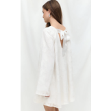 Wide flowy floral dress 24088 Offwhite