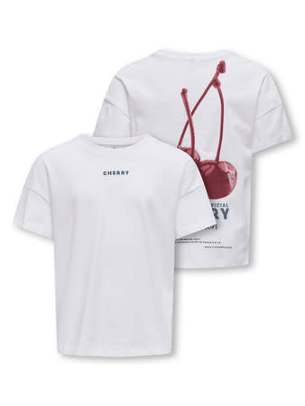 KOGCARRIE LIFE S/S OVZ CHERRY TOP JRS 15351709 Bright White Cherry