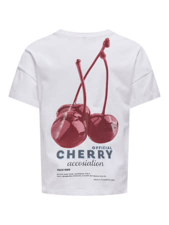 KOGCARRIE LIFE S/S OVZ CHERRY TOP JRS 15351709 Bright White Cherry