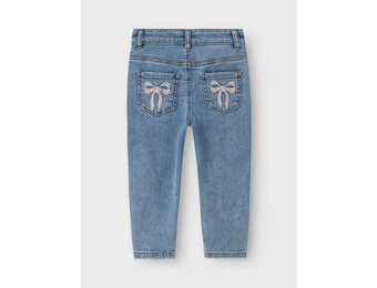 NMFBELLA MOM EMB JEANS 1224-SM NOOS 13242772 Medium Blue BOW EMBROIDERY
