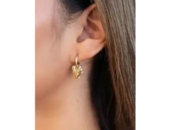 Earrings heart with pearls MJ09212 Gold