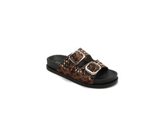 Slippers studs platform - leopard