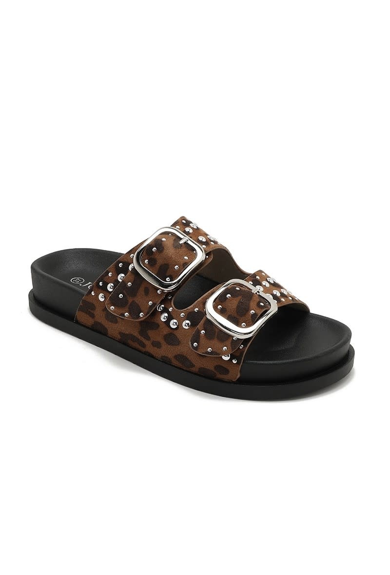 Slippers studs platform - leopard